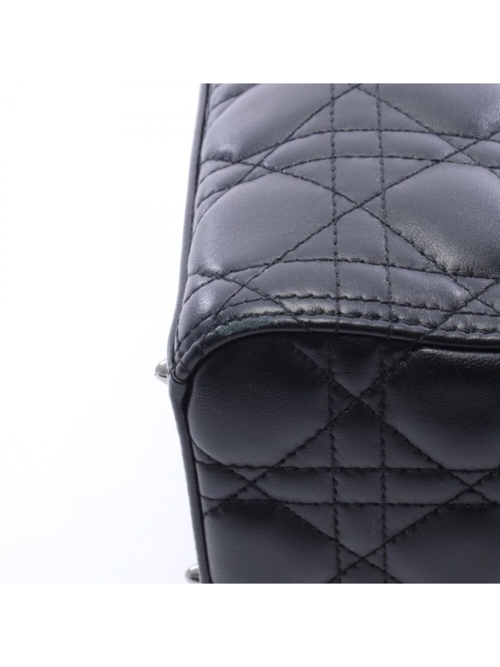 Dior Handbag Lady Dior Cannage 2-Way Black Leather - Picture 6 of 7